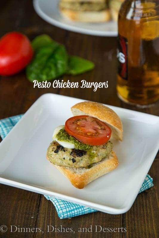 Pesto Chicken Burgers - perfect summer grilling meal!