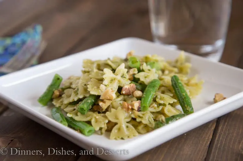 Bowtie Pasta with Green Beans, Pesto, and Toasted Walnuts | Dinners, Dishes, & Desserts