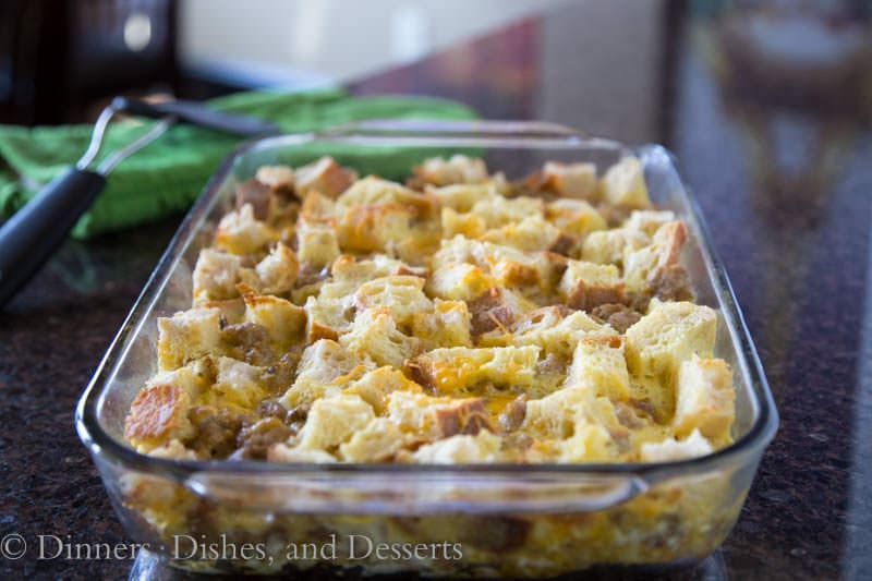 Make ahead Breakfast Sausage Egg Bake | Dinners, Dishes, and Desserts