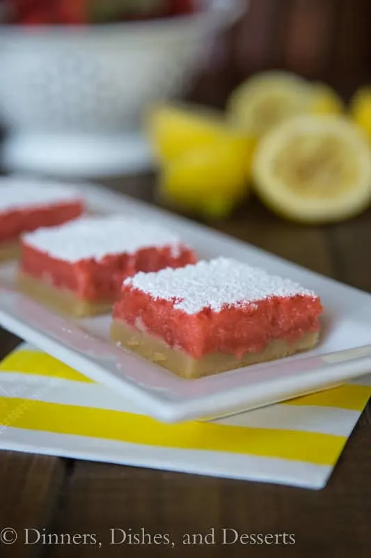 Strawberry Lemonade Bars - sweet, creamy, and tart! Perfect for summer