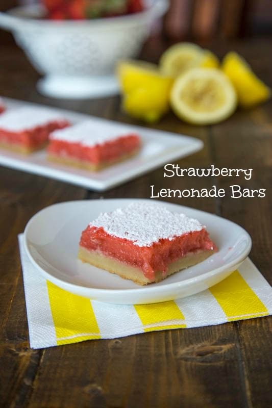 Creamy Strawberry Lemonade Bars {Dinners, Dishes, and Desserts}