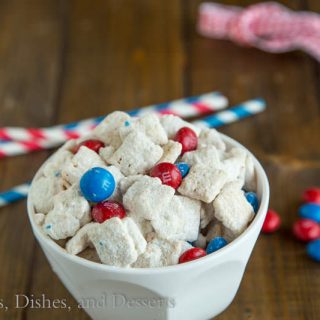 Cake Batter Muddy Buddies {Dinners, Dishes, and Desserts}