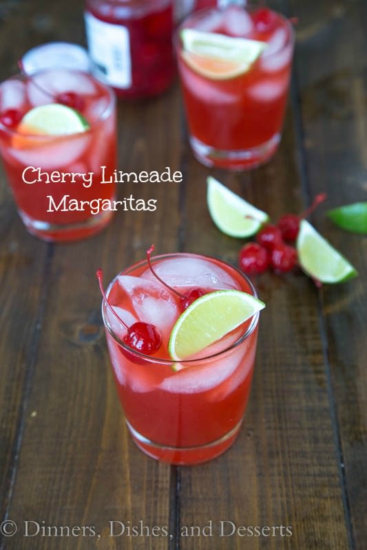 Cherry Limeade Margaritas - mix up some hoemamde limeade for a refreshing summer cocktail (non-alcoholic version as well)