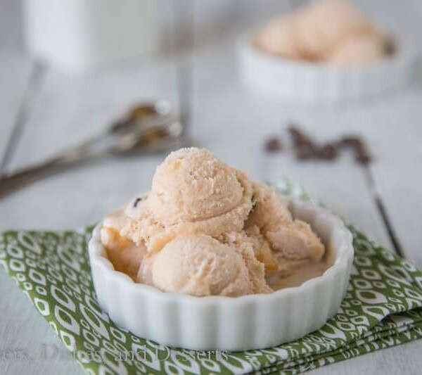 Chocolate Chip Caramel Swirl Ice Cream {Dinners, Dishes, and Desserts}