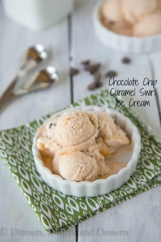 Chocolate Chip Caramel Swirl Ice Cream - creamy and perfect for summer!