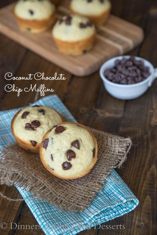 Coconut Chocolate Chip Muffins {Dinners, Dishes, and Desserts}