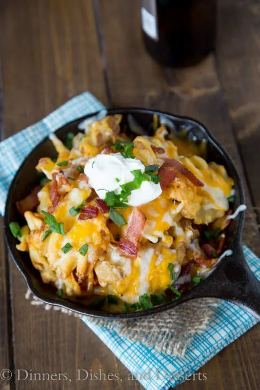 Idaho Nachos - waffle fries loaded with bacon and lots of cheese
