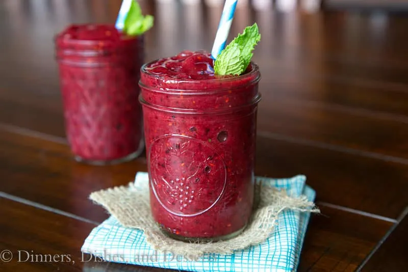 Mixed Berry & Mint Slushes {Dinners, Dishes, and Desserts}