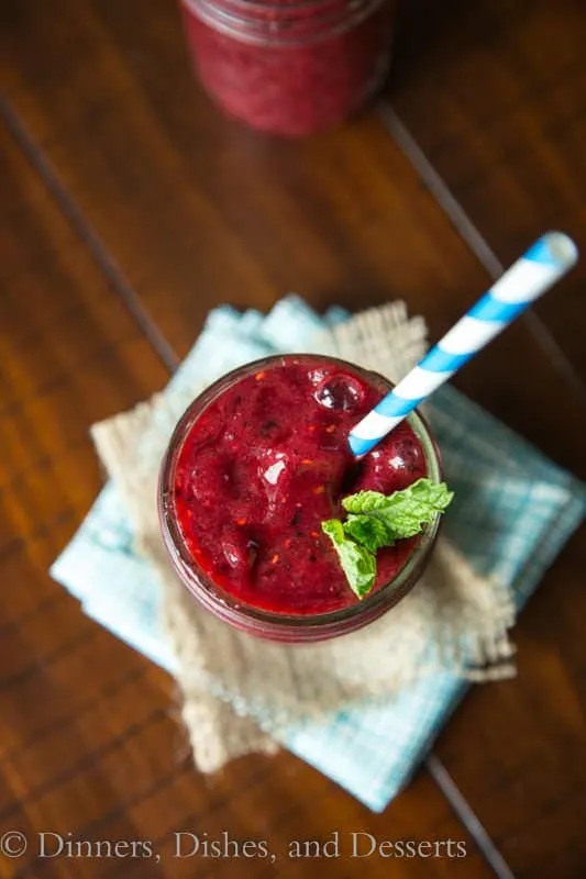 Mixed Berry & Mint Slushies - a grown up and kid version! 