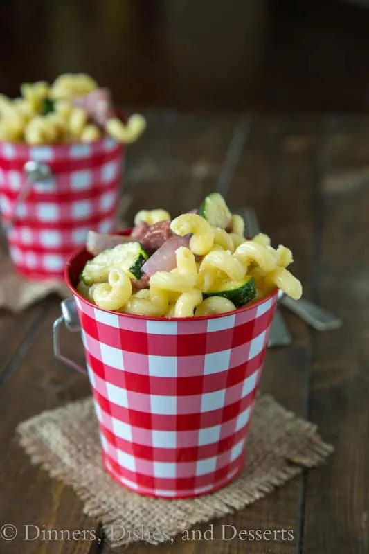 Pasta Salad with Summer Sausage and Grilled Veggies - great for picnics or a summer side dish
