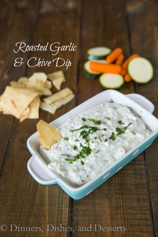 Roasted Garlic & Chive Dip - perfect for entertaining
