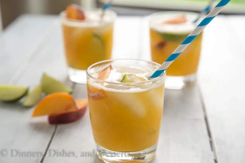 Bourbon Peach Limeade {Dinners, Dishes, and Desserts}