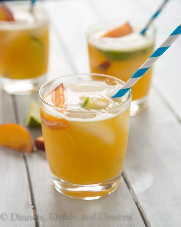 Bourbon Peach Limeade; a great summer cocktail