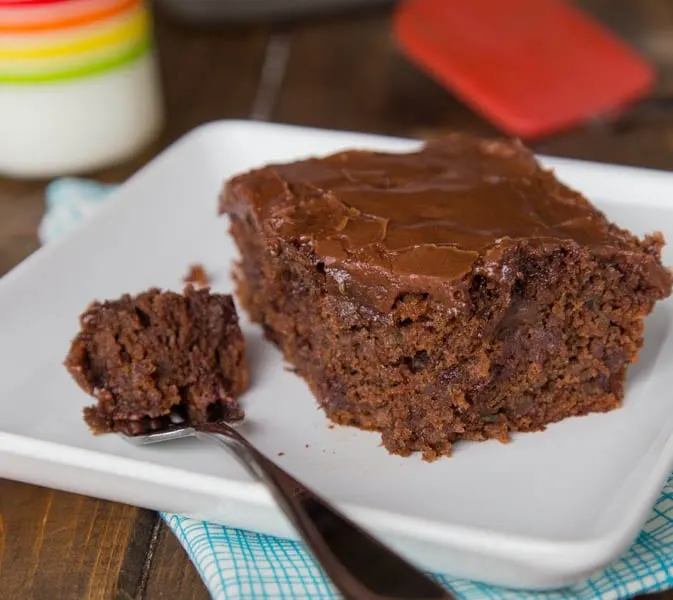 A piece of chocolate cake on a plate