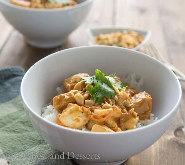 Peanut Chicken with Rice {Dinners, Dishes, and Desserts}