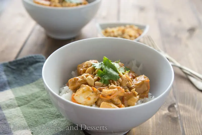 Peanut Chicken with Rice {Dinners, Dishes, and Desserts}
