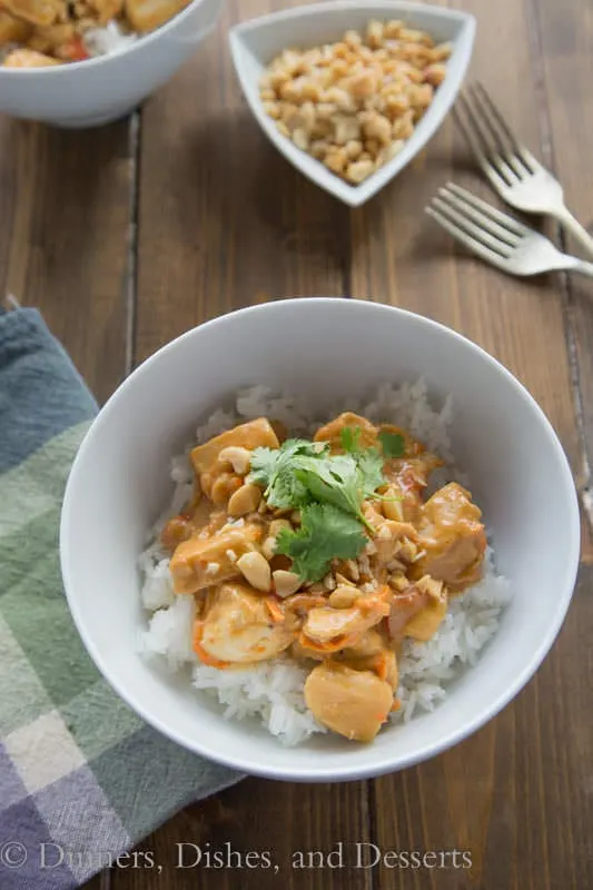 Peanut Chicken with Rice - a dinner the whole family is going to love