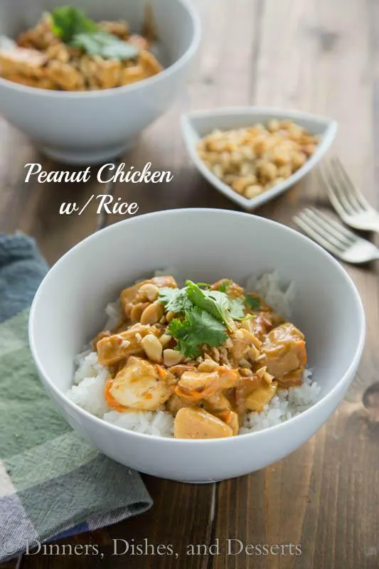 Peanut Chicken with Rice - quick and easy dinner for any night of the week