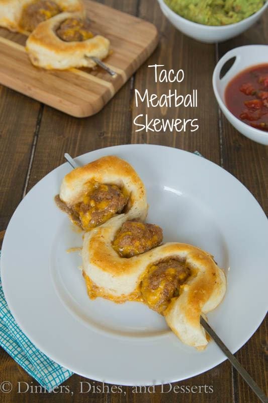Taco Meatball Skewers - great quick dinner or fun appetizer for game day!