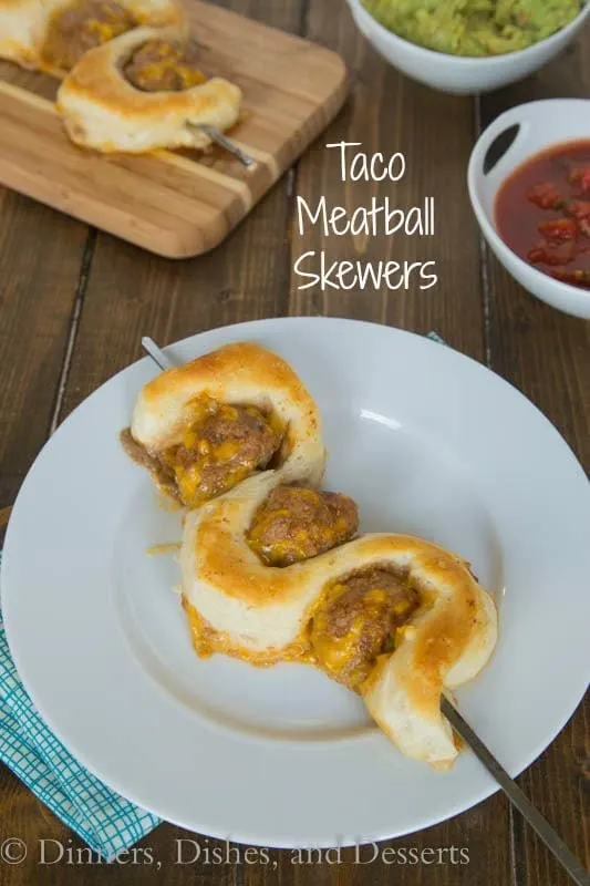 Taco Meatball Skewers - great quick dinner or fun appetizer for game day!