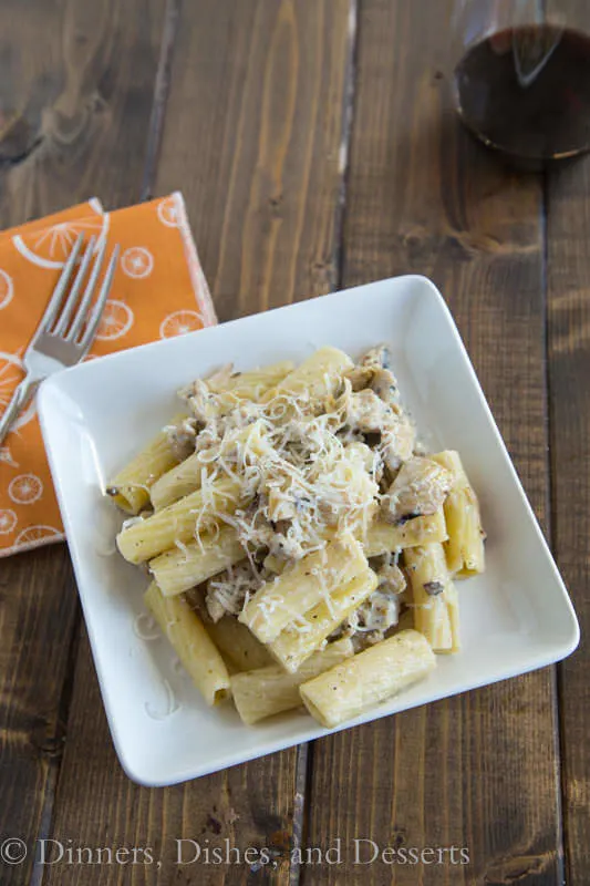 Creamy Sausage & Artichoke Pasta is quick and easy for a quick weeknight meal!