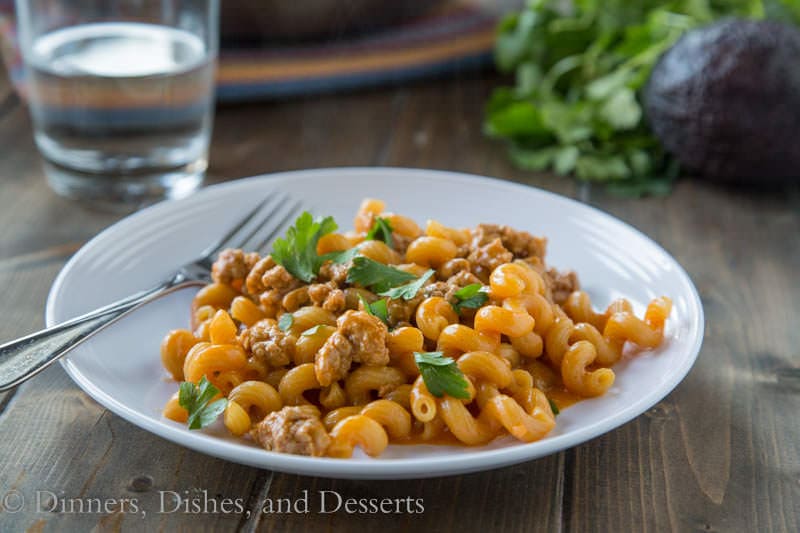 Enchilada Pasta Skillet {Dinners, Dishes, and Desserts}