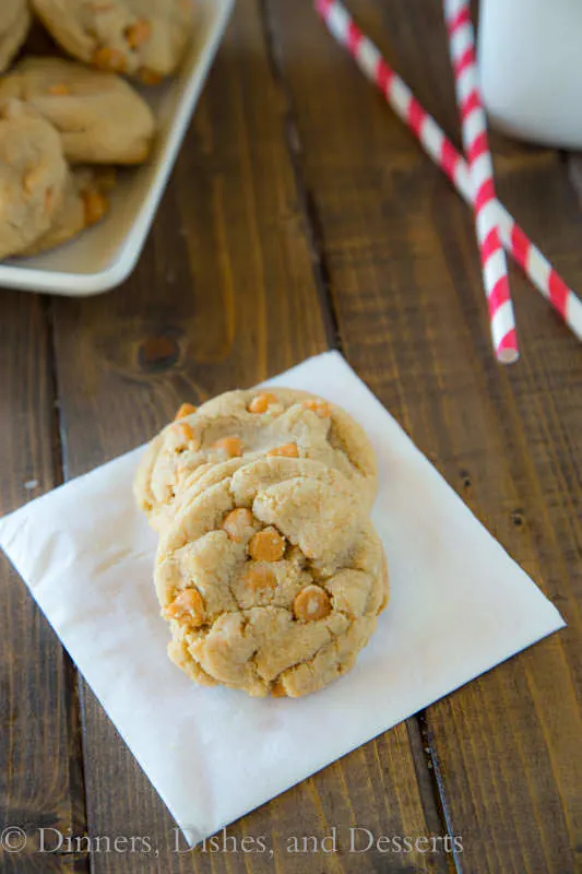 Soft and Chewy Butterscotch Chip Pudding Cookies - super tender and tons of butterscotch
