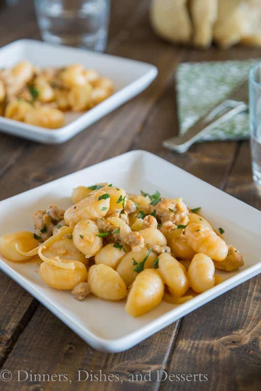Gnocchi with Fennel & Sausage in a light tomato sauce - dinner is ready in 20 minutes!