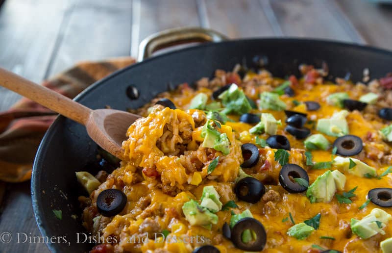 Mexican Rice Skillet {Dinners, Dishes, and Desserts}
