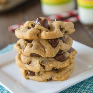 Peanut Butter Chocolate Chip Cookies are soft, fluffy, and full of chocolate and peanut butter!