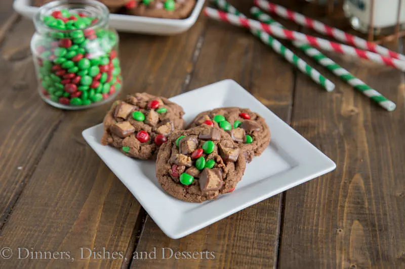Chocolate Peanut Butter Cup Cookies {Dinners, Dishes, and Desserts}