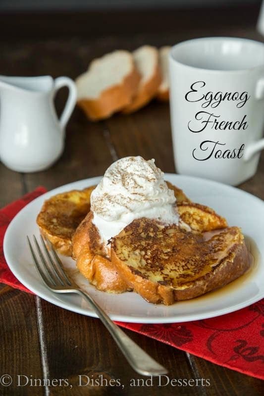 Eggnog French Toast is the perfect breakfast for any holiday morning. All the great flavors of eggnog in a delicious breakfast. 
