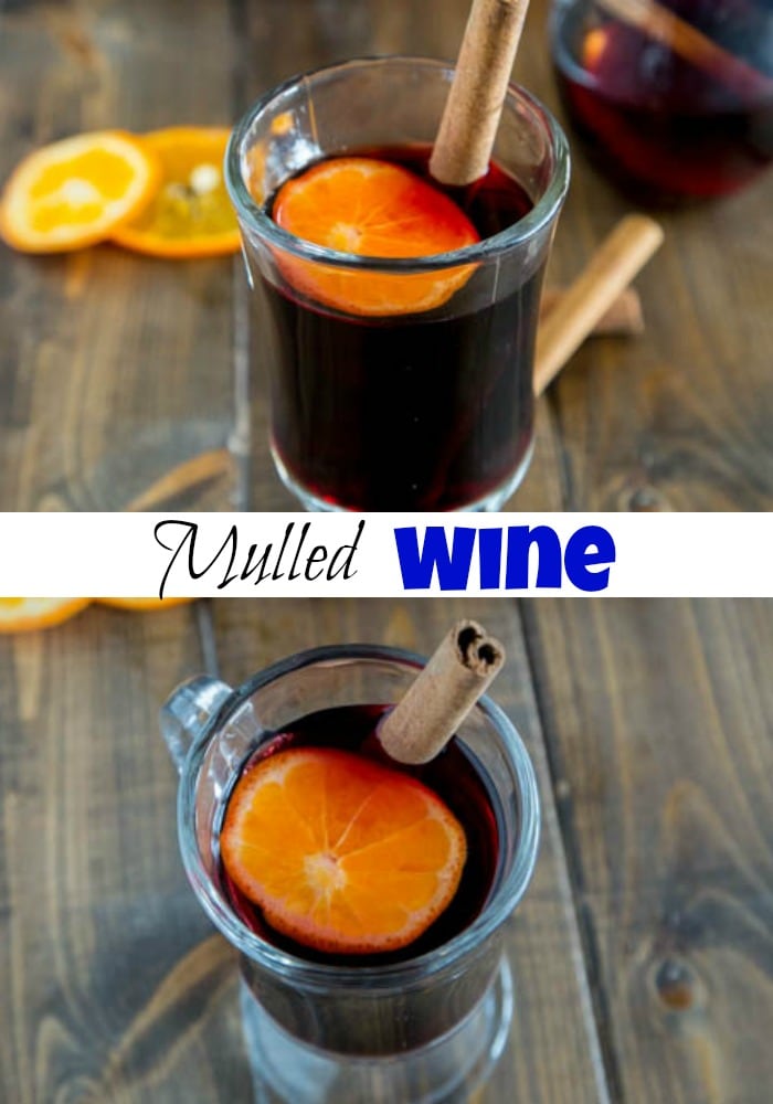 Spiced Mulled Wine - a winter favorite!  Warm spices with a hint of orange make for a great holiday drink.