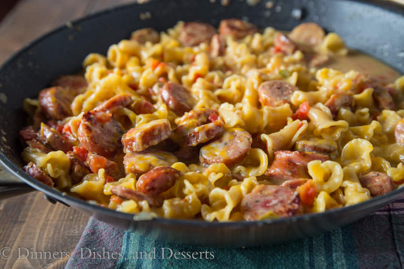 Sausage Pasta Skillet {Dinners, Dishes, and Desserts}