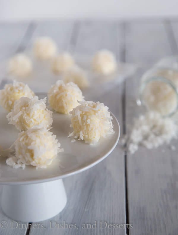 White Chocolate Coconut Truffles - super easy with just a few ingredients!