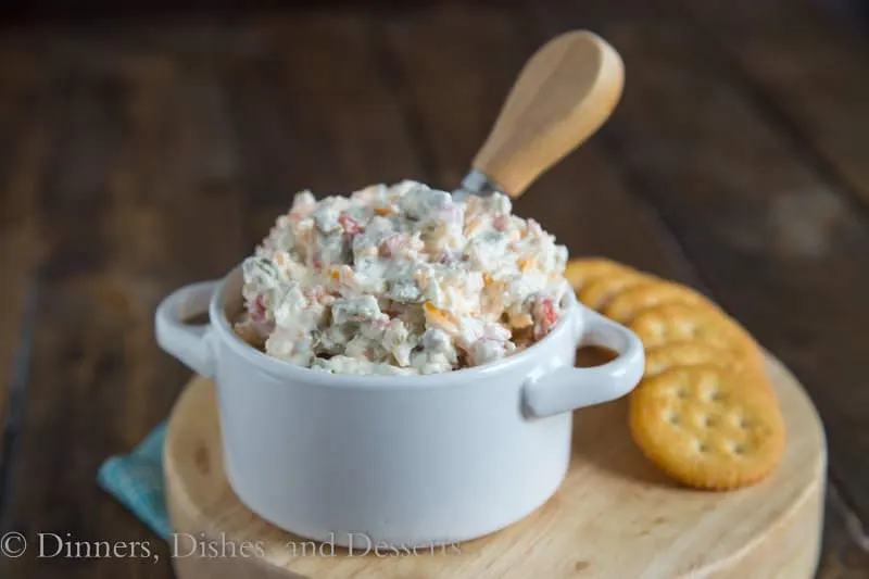 Cheddar Green Olive Dip {Dinners, Dishes, and Desserts}