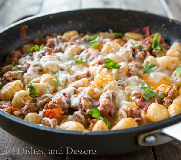 Cheesy Gnocchi Skillet {Dinners, Dishes, and Desserst}