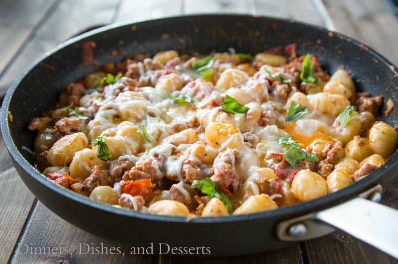Cheesy Gnocchi Skillet {Dinners, Dishes, and Desserst}