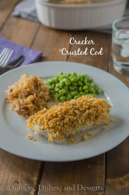 Cracker Crusted Cod - mild white fish baked with a coating of buttery Ritz crackers. Great on other white fish or even chicken!
