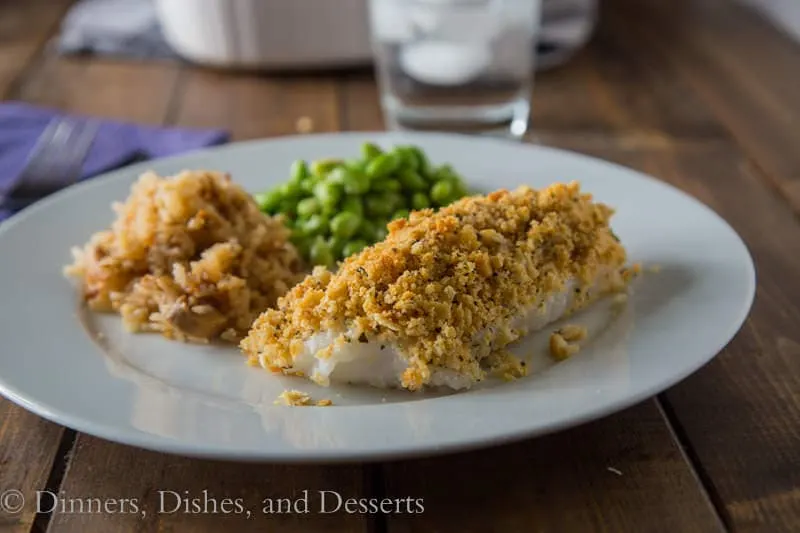 Cracker Crusted Cod {Dinners, Dishes, and Desserts}