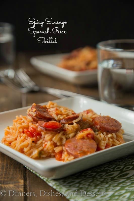 Spicy Sausage and Spanish Rice Skillet