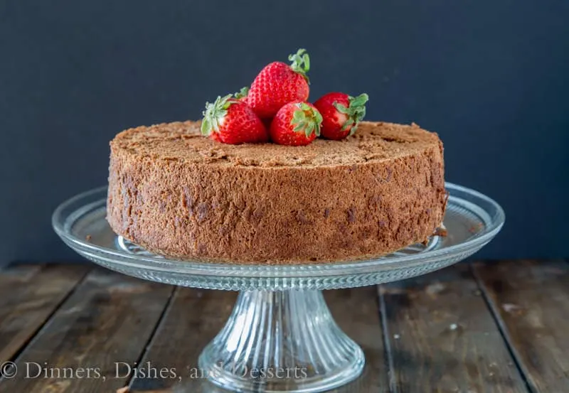 Chocolate Angel Food Cake {Dinners, Dishes, and Desserts}