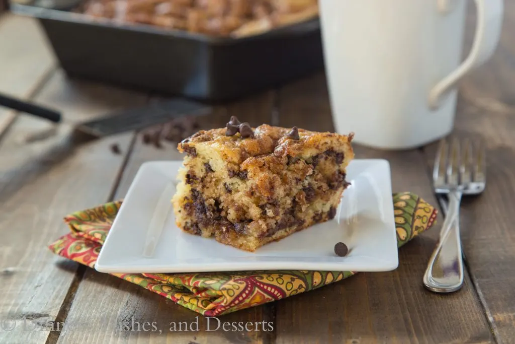 Chocolate Chip Coffee Cake {Dinners, Dishes, and Desserts}