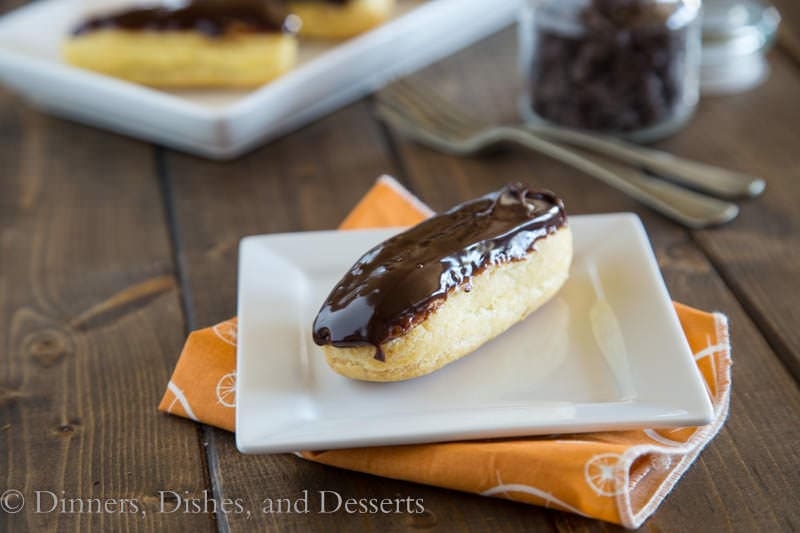 Chocolate Eclairs {Dinners, Dishes, and Desserts}