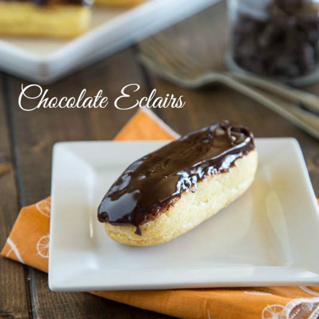 Chocolate Eclairs - Light and airy pastry filled with a vanilla cream, and then topped with a chocolate icing. Sure to impress, but way easier than you think to make!