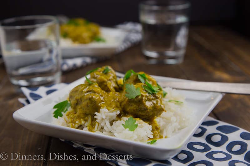 Coconut Curry Meatballs {Dinners, Dishes, and Desserts}