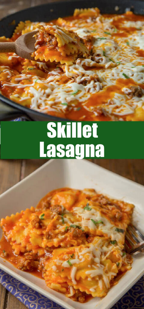 lasagna made with ravioli up close