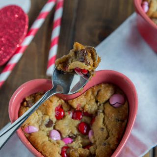 Valentine's Day is perfect for these Gooey Deep Dish Chocolate Chip Cookies