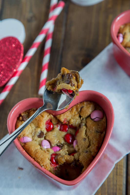 Valentine's Day is perfect for these Gooey Deep Dish Chocolate Chip Cookies