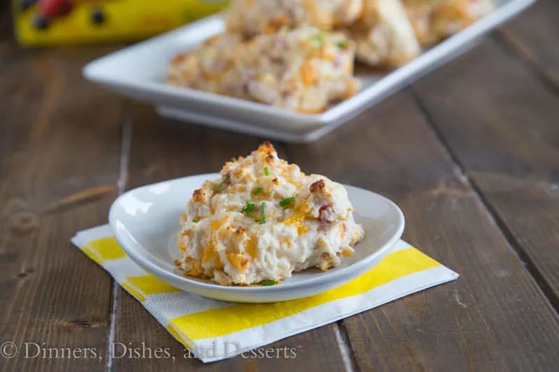 Ham and Cheese Drop Biscuits {Dinners, Dishes, and Desserts}